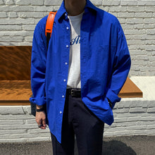 Load image into Gallery viewer, Blue Loose Long Sleeve Shirt
