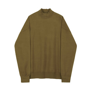 Solid Color Half Turtleneck Sweater