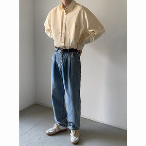 Straight Leg Relaxed Wide Leg Casual Jeans