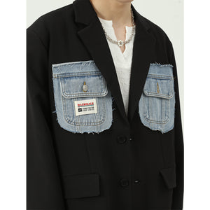 Denim Pocket Casual Blazer