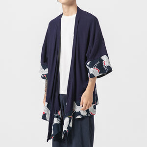 Flying Crane Printed Cardigan