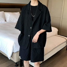 Load image into Gallery viewer, Short Sleeve Blazer Shorts Two Piece Set
