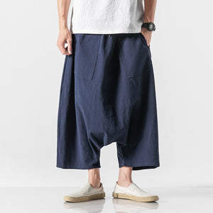 Summer Loose Low-crotch Baggy Cropped Pants