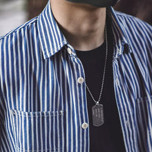 Load image into Gallery viewer, Retro Military Style Blue and White Stripes Shirts
