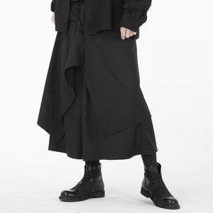 Loose Cropped Culottes Hakama Pants