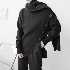 Irregular Scarf Neck Sweater