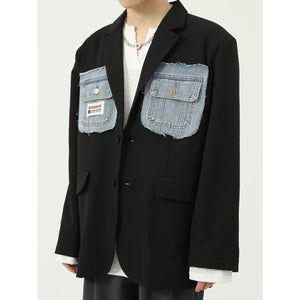 Denim Pocket Casual Blazer