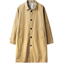 Load image into Gallery viewer, Retro Khaki Long Trench Coat
