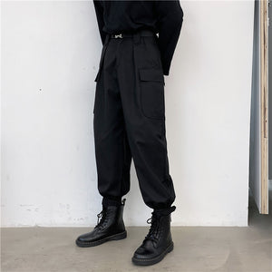 Drawstring Multi-pocket Trousers