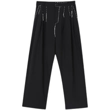 Load image into Gallery viewer, Topstitched Decoration Straight-leg Pants
