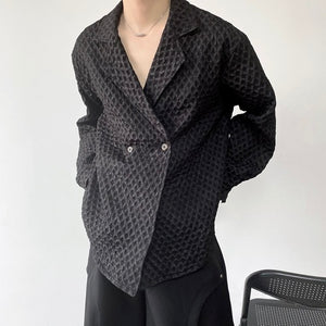 Autumn Plaid Suit Collar Long Sleeve Shirt
