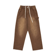 Load image into Gallery viewer, Vintage Brown Elastic Waist Washed Jeans
