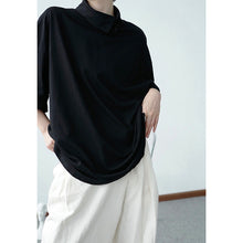 Load image into Gallery viewer, Solid Color Turtleneck Half Sleeve T-Shirt
