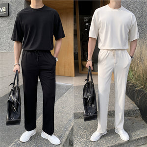 Casual Short Sleeve Trousers Set