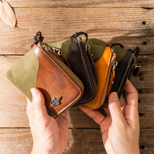 Canvas Stitching Leather Wallet