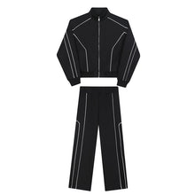 Load image into Gallery viewer, Casual Sports Suit Jacket Wide Leg Pants

