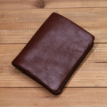 Load image into Gallery viewer, Vintage Leather Bi-fold Zipper Wallet

