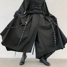 Load image into Gallery viewer, Webbing Irregular Oversized Wide-leg Culottes Hakama Pants
