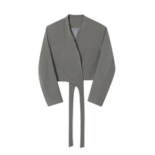 Load image into Gallery viewer, V-neck Cross Straps Cropped Blazer
