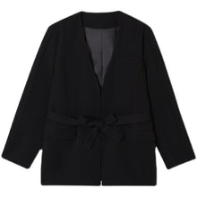 Load image into Gallery viewer, Belt Tie Collarless Blazer
