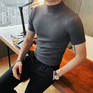 Half High Neck Knitted T-shirt