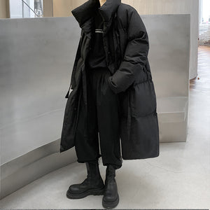 Black Strap Mid Length Coat