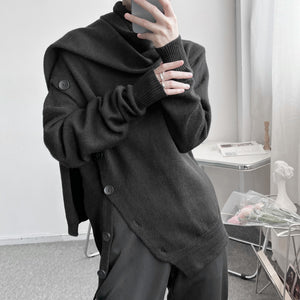 Irregular Scarf Neck Sweater