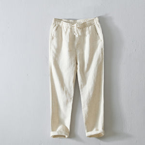 Linen Simple Solid Color Straight Pants