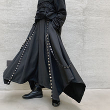 Load image into Gallery viewer, Webbing Irregular Oversized Wide-leg Culottes Hakama Pants
