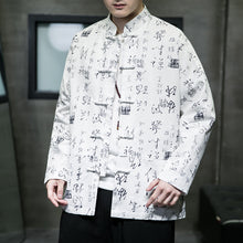 Load image into Gallery viewer, Retro Text Print Tang Suit Jacket
