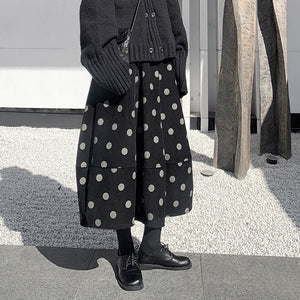 Polka Dot A-line Thick Skirt