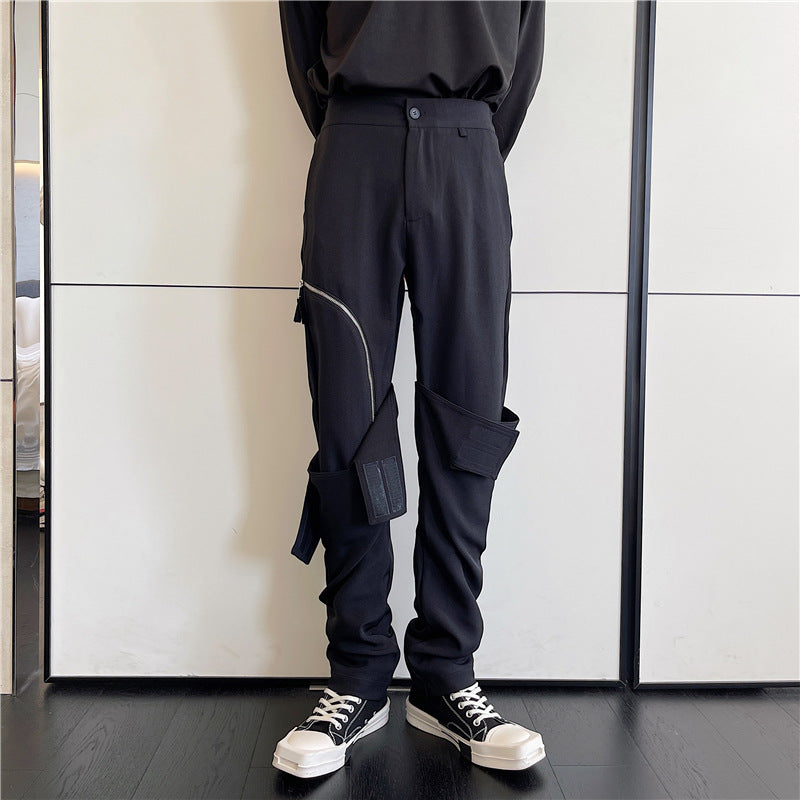 Casual Pants With Irregular Patch