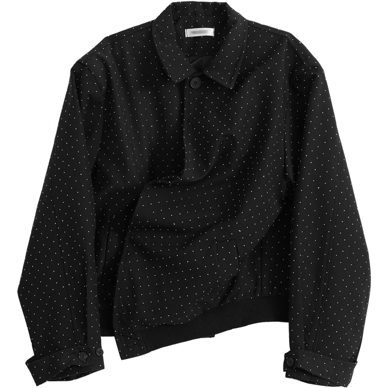 Sticky Bead Asymmetric Cropped Coat