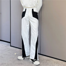 Load image into Gallery viewer, Contrasting Color Zipper Slit Slacks
