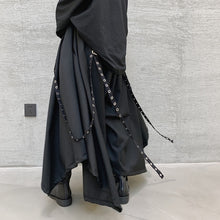 Load image into Gallery viewer, Webbing Irregular Oversized Wide-leg Culottes Hakama Pants
