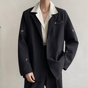 Pin Trim Black Blazer