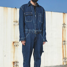 Load image into Gallery viewer, Denim Workwear Straight Jumpsuit
