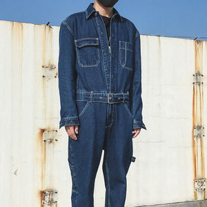 Denim Workwear Straight Jumpsuit