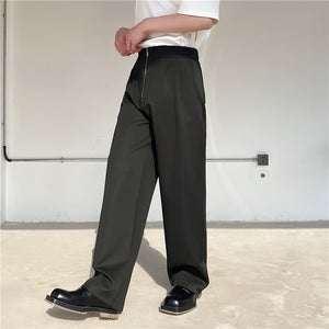 Loose Zip Casual Placket Trousers
