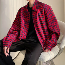 Load image into Gallery viewer, Red Plaid Casual Jacket
