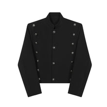 Load image into Gallery viewer, Stand Collar Multi-button Short Jacket

