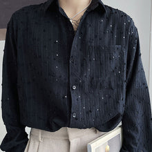 Load image into Gallery viewer, Sequined Long Sleeve Loose Shirt
