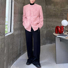 Load image into Gallery viewer, Vintage Pink Frayed Collarless Jacket
