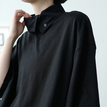 Load image into Gallery viewer, Solid Color Turtleneck Half Sleeve T-Shirt
