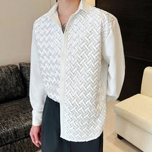 Load image into Gallery viewer, Pleated Weave Decorative Long Sleeve Shirt
