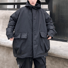 Load image into Gallery viewer, Dark Hooded Thickened Trench Coat
