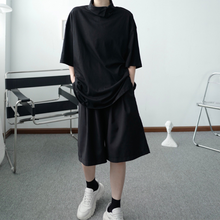 Load image into Gallery viewer, Solid Color Turtleneck Half Sleeve T-Shirt
