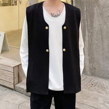 Load image into Gallery viewer, Shawl Vest White Long-sleeved T-shirt
