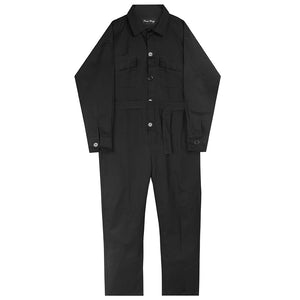 Japanese Retro Big Pocket Jumpsuit