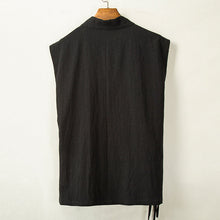 Load image into Gallery viewer, Cotton Linen Large Slanted Placket Vest
